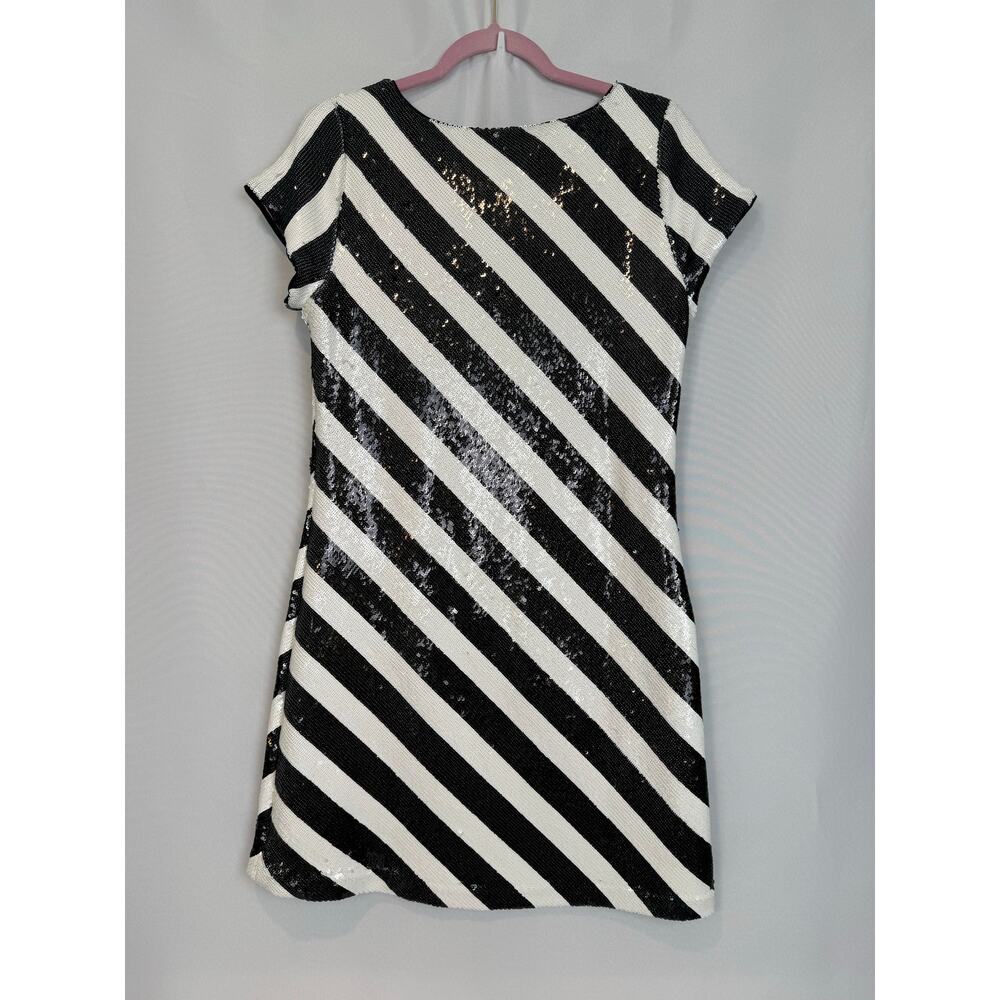 White House Black Market NWT Sequin Stripe Dress Medium - Picture 3 of 8